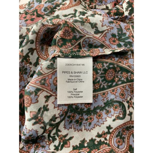 Veronica Beard 'Lowell Paisley' Blue Polyester Top Size 2 - Picture 5 of 5